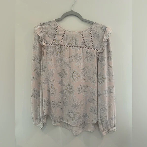 Loft Pink Floral Long Sleeve Shirt - Picture 1 of 7